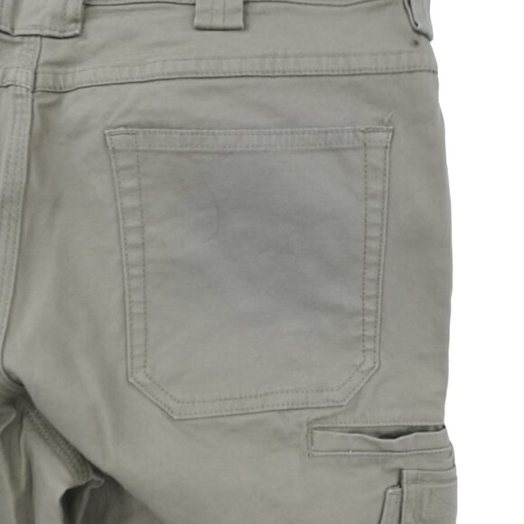 Duluth Trading Khaki Flat Front Cargo Pants Size 12 x 29 Tan Canvas Workwear - Picture 8 of 12